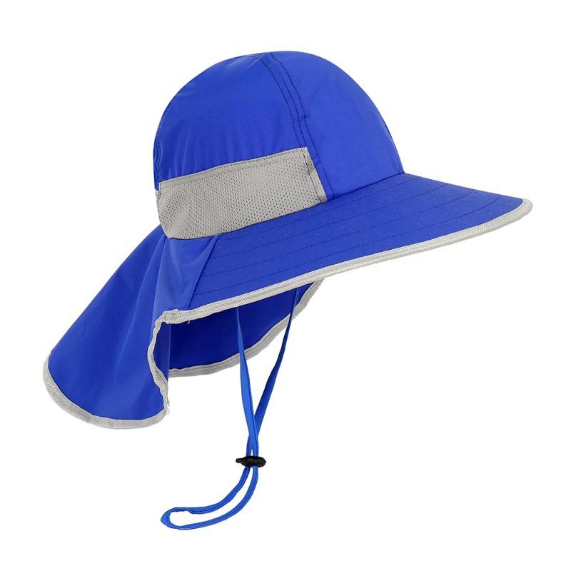 Wide Brim Children Sun Hat Kids Bucket Cap Summer Beach Girls Outdoor Use Traveling Fishing Camping Hiking Neck Cover Cap UV Protect