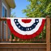 USA Fächerfahne, 4. Juli Amerikanische Flaggen Girlande, Rot Weiß Blau Patriotisches Halbfächer Banner für Unabhängigkeitstag Veranda Garten Außen Innen