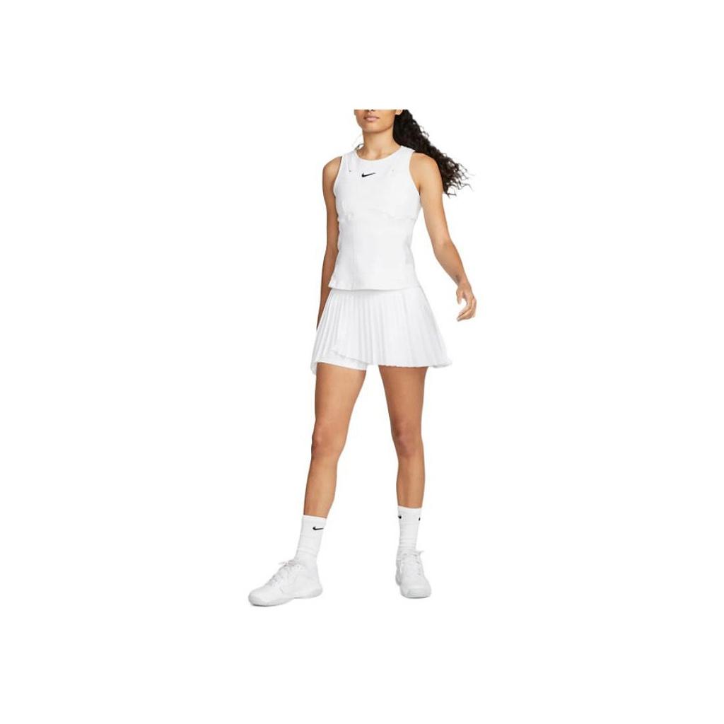 Nike Court Dri-FIT Advantage Solid Logo Elastic Tennis Skirt Women Bottoms White DR6850-100