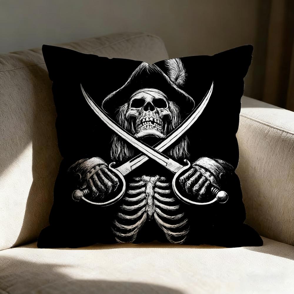 Skull Crossbones Pillow Case Pillowcase Doublesided Printed Sofa Cushion Bedroom Headboard Pillow