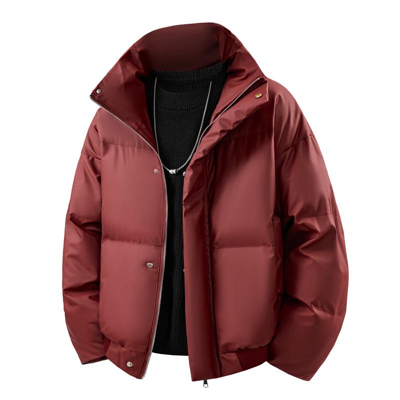 Couple Style Cotton Coat Men's Winter Youth Thickened Bread Coat Stand Collar Thickened Cotton Coat Coat Cotton Jacket