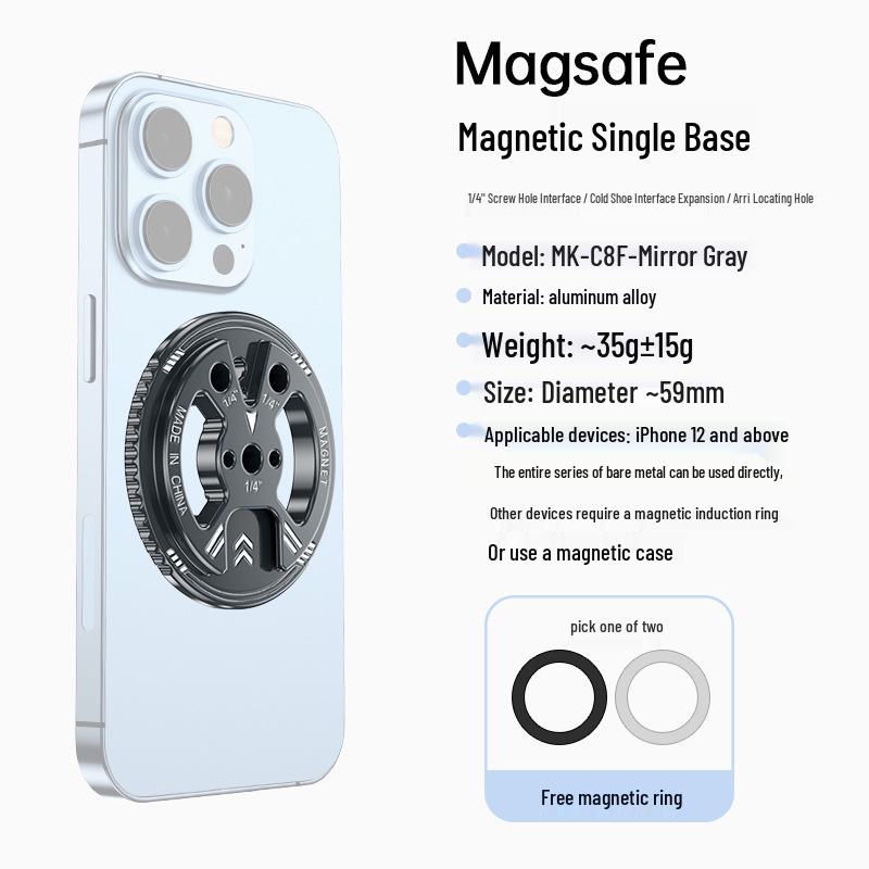Cold Ice Armor C8F MagSafe Phone Holder with Magnetic Head and 1/4" Screw for Tripod and Camera Expansion