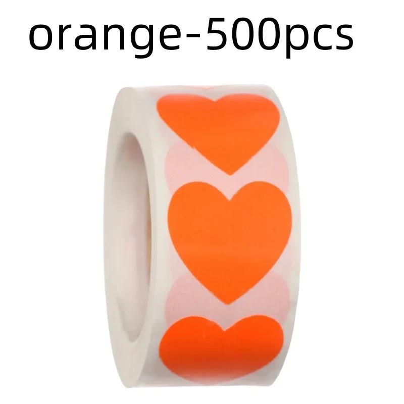 500Pcs Love Heart Stickers Roll Cute Heart Shaped Seal Labels for Scrapbooking Craft Birthday Party Gift Packaging Stationery