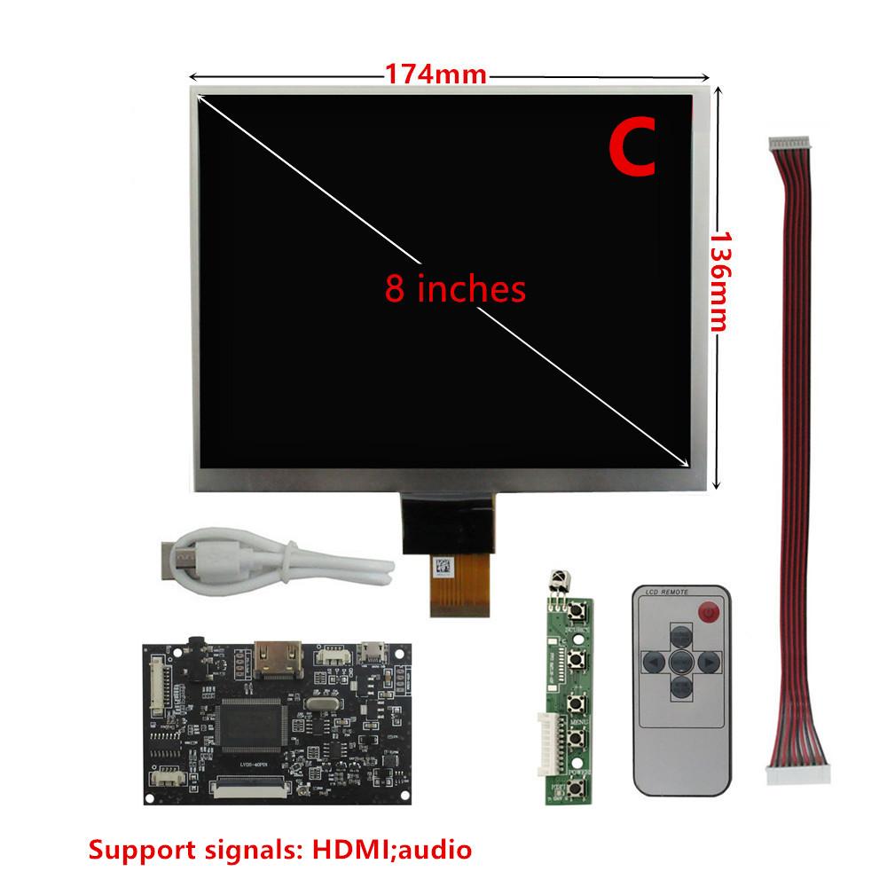 8 Zoll 1024*768 IPS LCD Bildschirm Display und Treiber-Steuerplatine HDMI-kompatibel für DIY Lattepanda, Raspberry Pi PC Monitor
