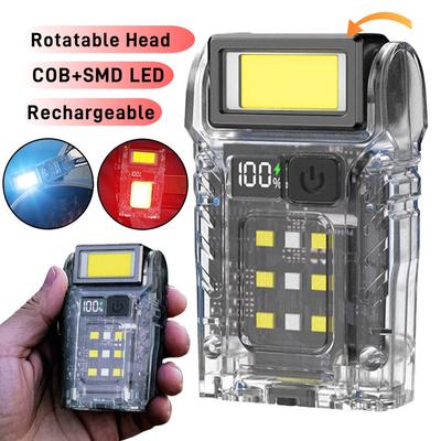 Lanternă Portabilă LED COB+SMD, Cap Rotativ, Magnetică, Baterie Încorporată, Reîncărcabilă USB, Lanternă de Urgență pentru Camping în Aer Liber