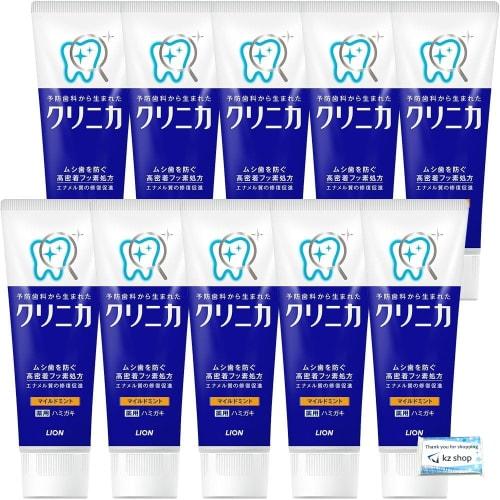 

Clinica Toothpaste, Mild Mint, 130g x 10, Case, Includes kz shop Original Pocket Tissues