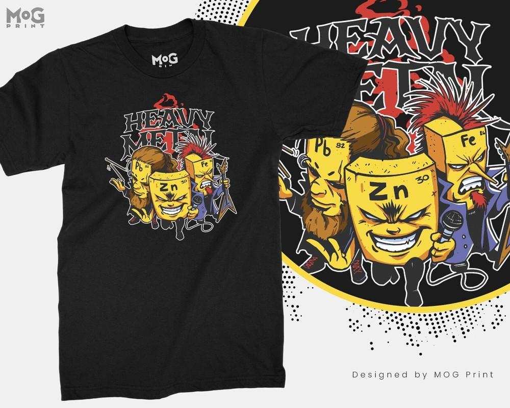 

HEAVY METAL Funny Periodic Elements T-shirt Science Chemistry Music Rock Band 4XL