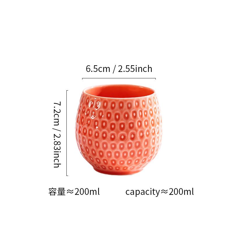 

Pastoral Style Strawberry Teapot Teacup Ceramic Kettle Afternoon Tea Drinking Utensils Water Bottle Water Cup Flower Tea Cups 601-700ml