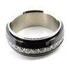 Men's Ring 'Peaceful' Steel Black Ceramic - 9 Mm