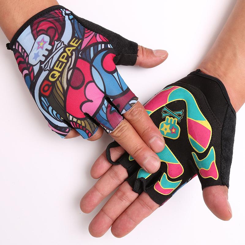 Qepae Full Finger Cycling Gloves Men Women Mtb Bicycle Hall Finger Sport Gloves Anti-Slip Shockproof Gel Lycra Padded Palm