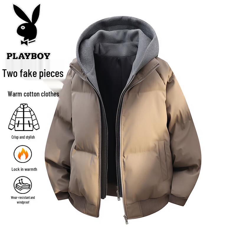 PLAYBOY Men's Winter Padded Hooded Jacket