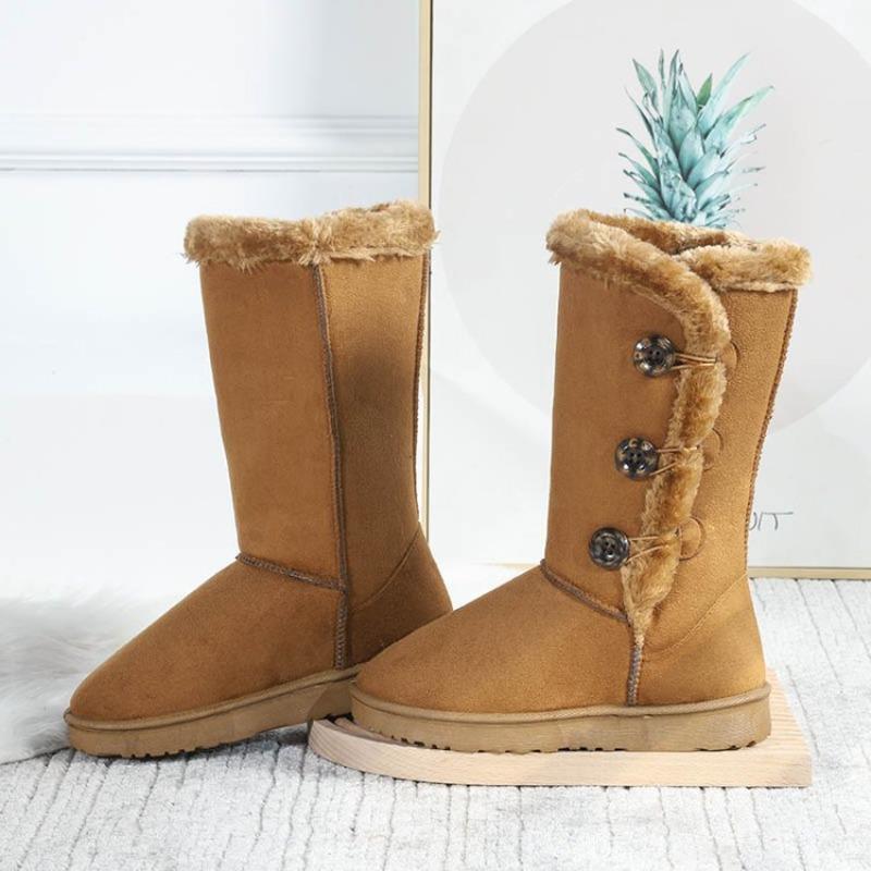 

Winter new thick-soled velvet thickened snow boots for women, large size warm towel, medium boots for women 42 верблюд