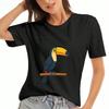 Tukan Vogel Damen Baumwoll T-Shirt, Premium Baumwoll Druck, Langlebig, Lässige Mode. Minimalistisches Tukandesign, Bequem und Stilvoll, Tolle Geschenkidee,