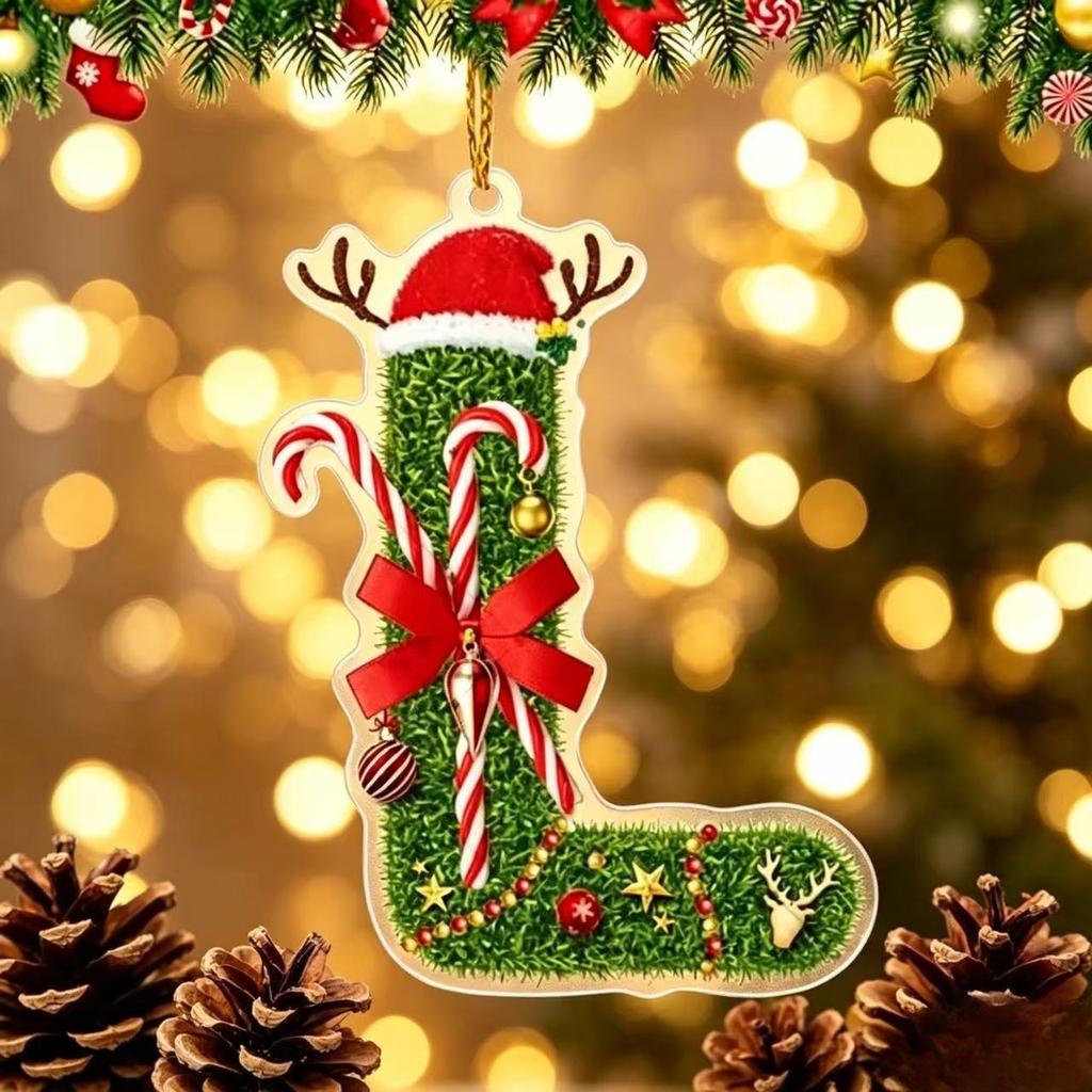 Acrylic 26-letter Christmas Tree Hanging Decorative Item with Flat Printing - Personalized Christmas Decoration
