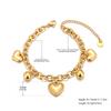 Heart & Round Ball Charm Chain Bracelet 18K Gold Plated Handmade Waterproof Stainless Steel Jewelry for Women