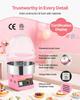 Electric Cotton Candy Machine, 1000W Commercial Floss Maker With Cover, Commercial Cotton Candy Machine w/Stainless Steel Bowl & Sugar Scoop, Ideal
