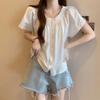 Women's Plus Size Short Sleeve Button T-Shirt - Loose Fit Summer Top