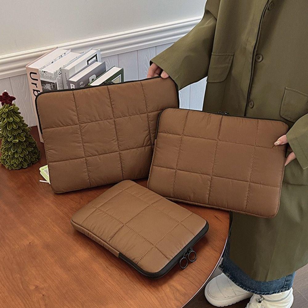 Quilted Puffer Pillow Laptop Sleeve 9-16 Inch Puffy Tablet Pouch Professional Carrying Case Travel