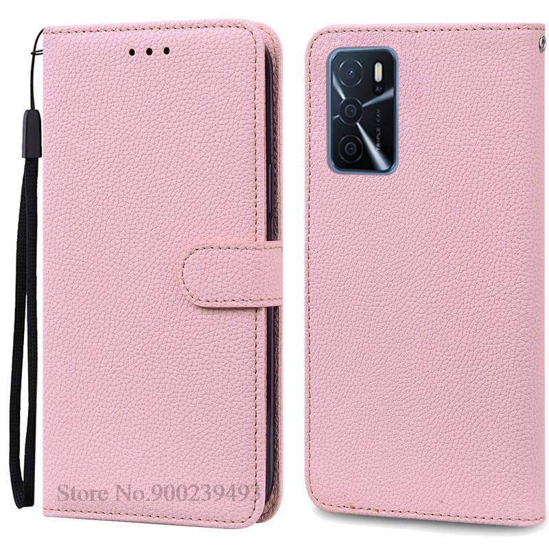 

For OPPO A16 Case Wallet Flip Leather Cover For Oppo A16s Case OppoA16 s CPH2269 CPH2271 Silicone Case For Oppo A16 A16s Cover For OPPO A16 рожевий