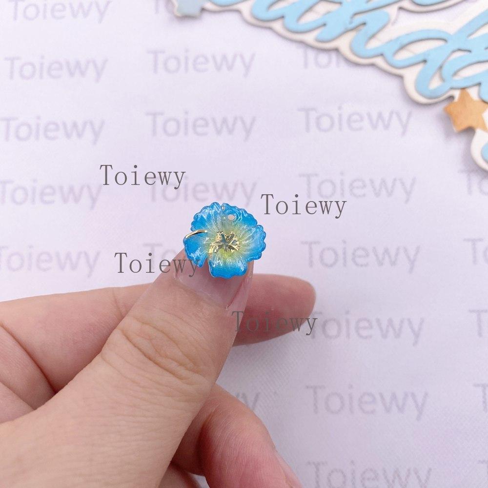 14/18mm Resin Colorful Flower Christmas Decor 1 Hole Pendant Flatback Rhinestone Art Applique DIY Wedding Charm Scrapbook Crafts