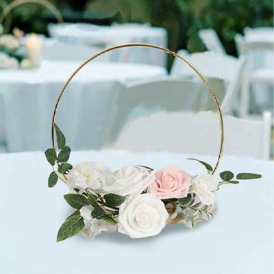 3PCS Wedding Wreath Floral Sweetheart Table Artificial Roses Centerpieces for Head Table Ceremony Reception Artificial Flowers Wedding Decorations