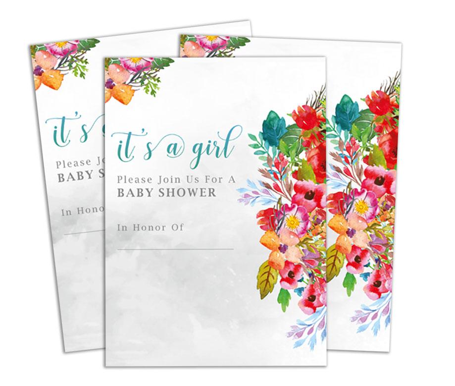 Darling Souvenir Einladungskarte für Babyparty, druckbar, zum Ausfüllen oder Beschreiben, blanko, Einladungen, Partyzubehör, 28 Stück