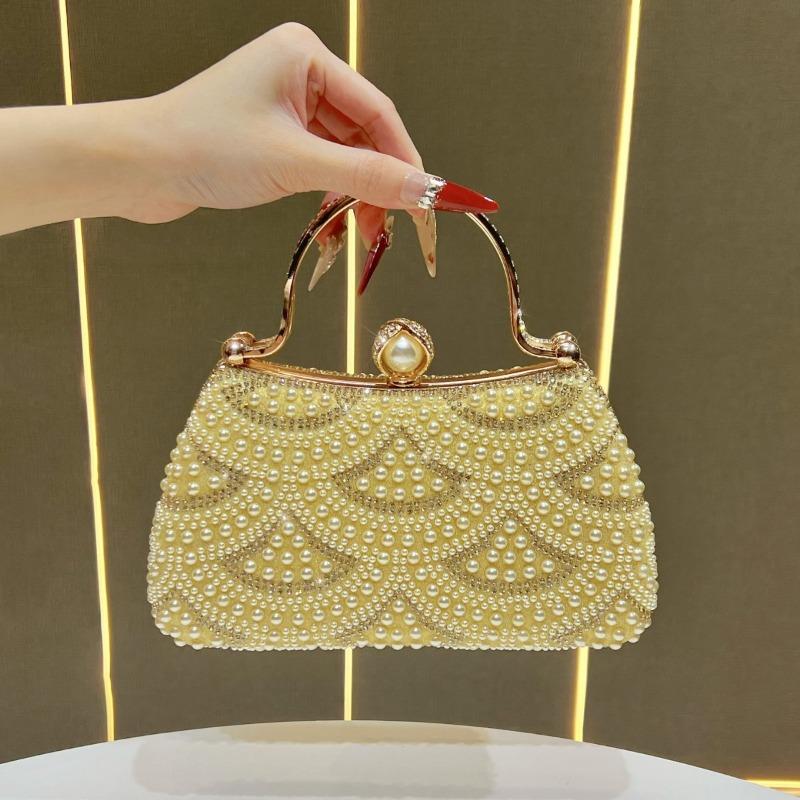 Borsa di Lusso Intarsiata di Diamanti per Serate Formali - Borsa a Tracolla alla Moda e Sofisticata