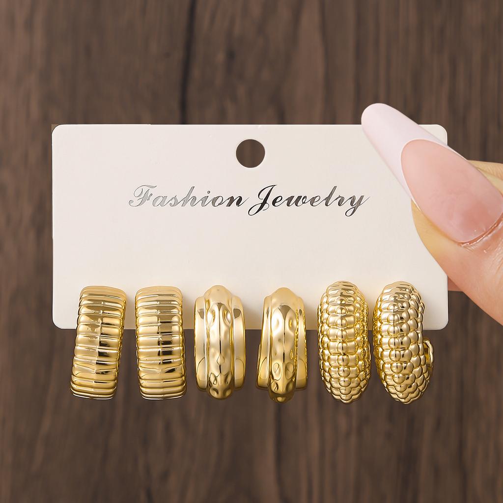 Foreign Trade Hot-selling Explosion Geometric Shape Water Drop Earrings Set CCB Exaggerated Earrings Elegant and Versatile