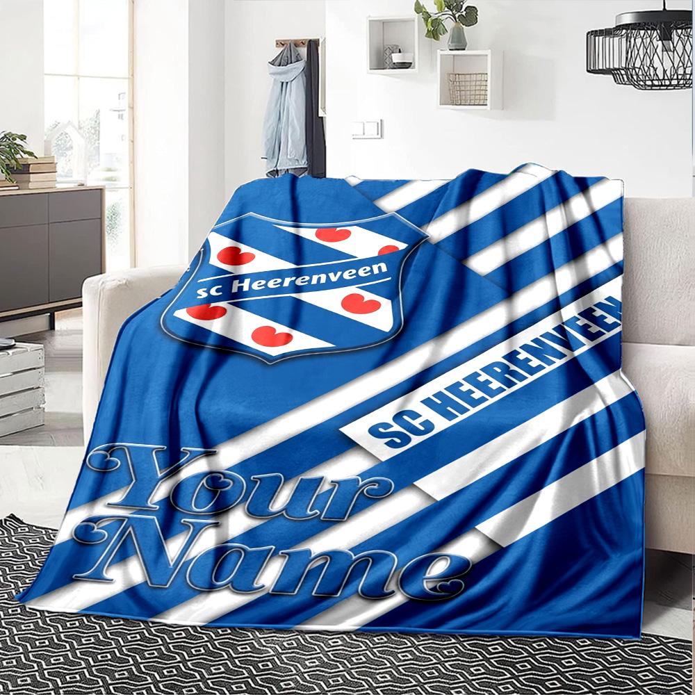 Name Custom Heerenveen Print Flannel Blanket High Quality Warm Comfortable Cover for All Seasons Perfect for Gifts Home Decor