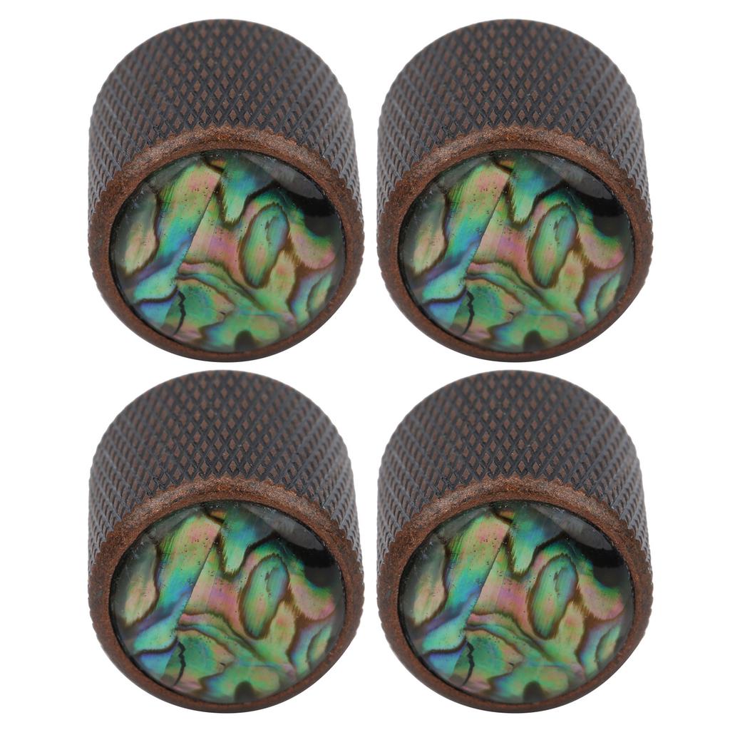 4 ks Elektrický basový knoflík Dome Metal High End Shell Intarzovaná zvuková regulace hlasitosti Kytarové díly