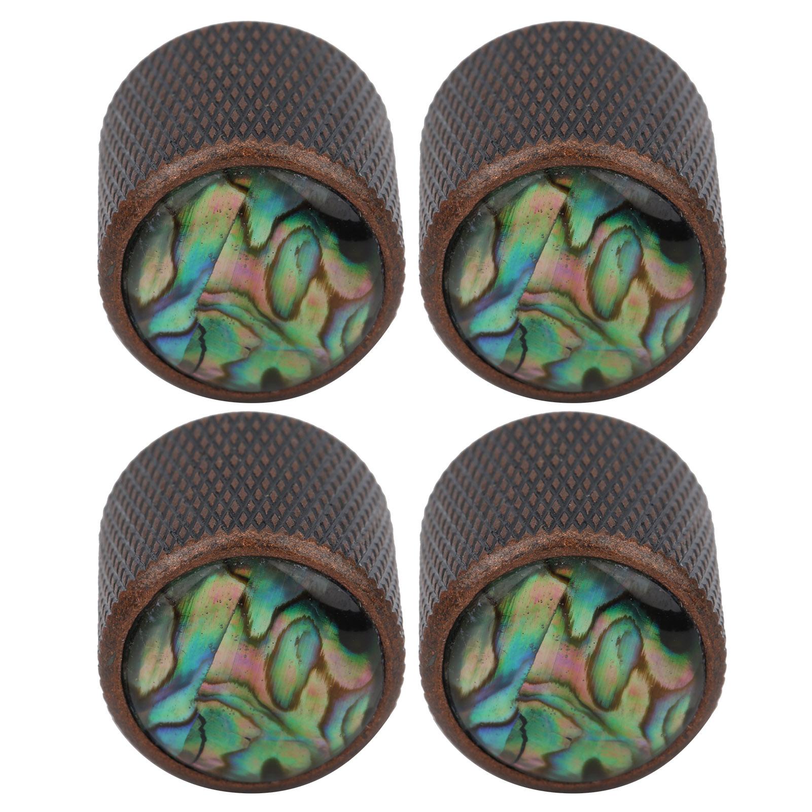 

4 шт. электрическая басовая ручка купольная металлическая высококачественная оболочка инкрустированная тон регулятор громкости гитарные детали(цвет