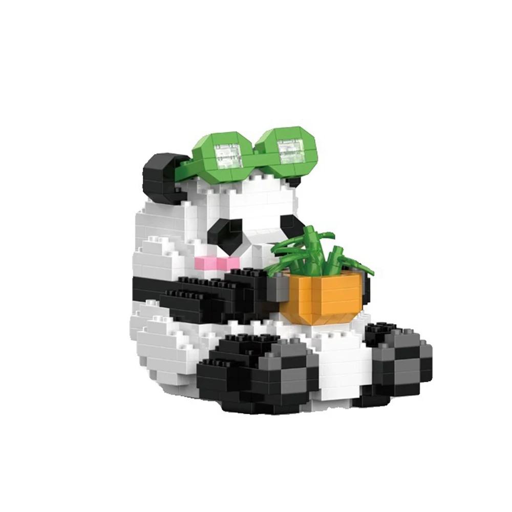 Roztomilá čínská panda stavebnice sady DIY vzdělávací montážní hračky kostky mini zvířátka model MOC děti vánoční dárek k narozeninám