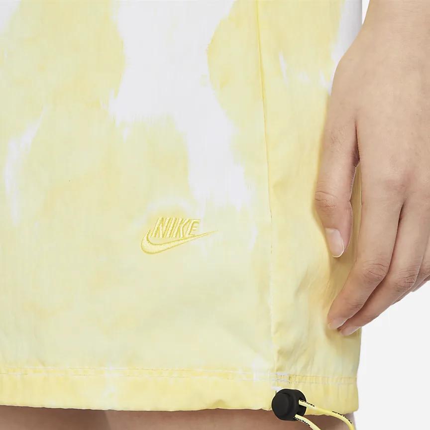 Nike Sportswear Tech Pack Logo Embroidered Tie-Dye Half-Zip Sleeveless Dress Women Dresses Lemon-Yellow DV8486-706
