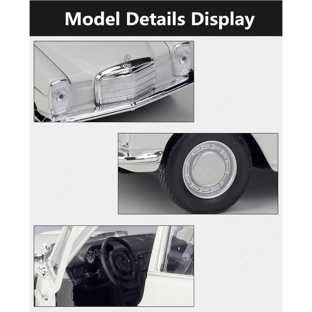 WELLY 1/24 Mercedes-Benz 220 Alloy Car Model Diecasts Metal Classic Retro Old Car Model Simulation Collection Childrens Toy Gift