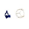 Abstract Thinker Figurine Sculpture Versatile Desktop Ornament for Office Bar Wedding Metal Wall