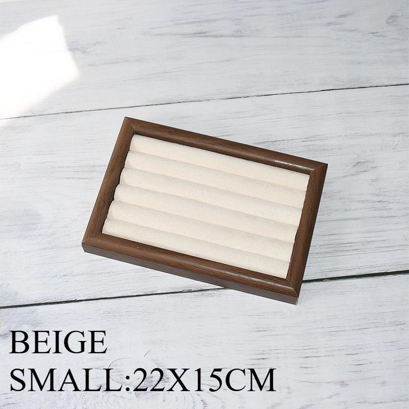 Solid Wood Ring Storage Tray Walnut Wood Counter Ring and Earring Display Tray Shop Home Bracelet Earring Display Pallet