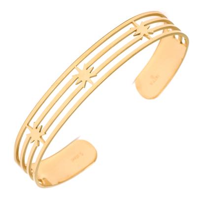 [Q2571] - Golden 'Etoile Du Nord' Steel Designer Bracelet - 63 Mm - 10 Mm