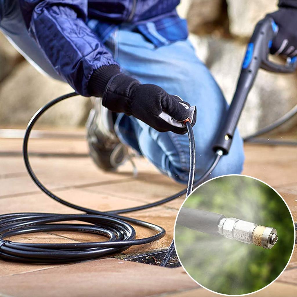 33/50FT High Sewer Jetter Kit Pressure Washer Drain Cleaner Hose Corner Rotating Button Nose Nozzle K2 - K7 Series Pressure
