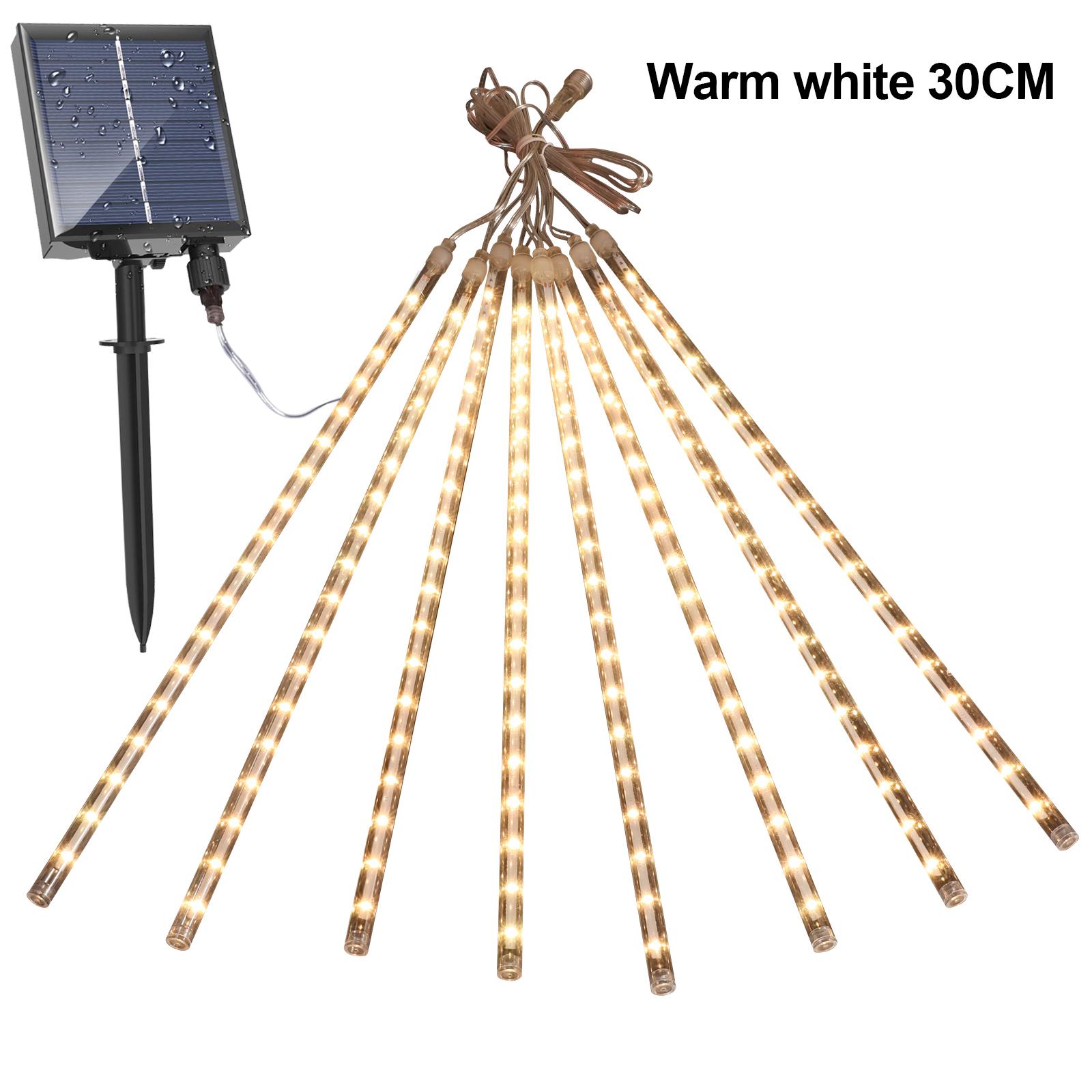 

Светодиодная гирлянда из 8 трубок на солнечных батареях, метеоритный дождь, дождь, фея, водонепроницаемая сосулька, капли дождя, падающий снег, каскадное освещение