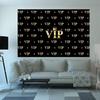 1 piece of VIP championship photo backdrop - stylish black and gold 2D signs, suitable for indoor and outdoor occasions