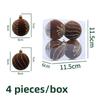 4PCS New Flocked Christmas Ball Pendant 6cm DIY Xmas Tree Charm Xmas Tree Ornament Party Decoration