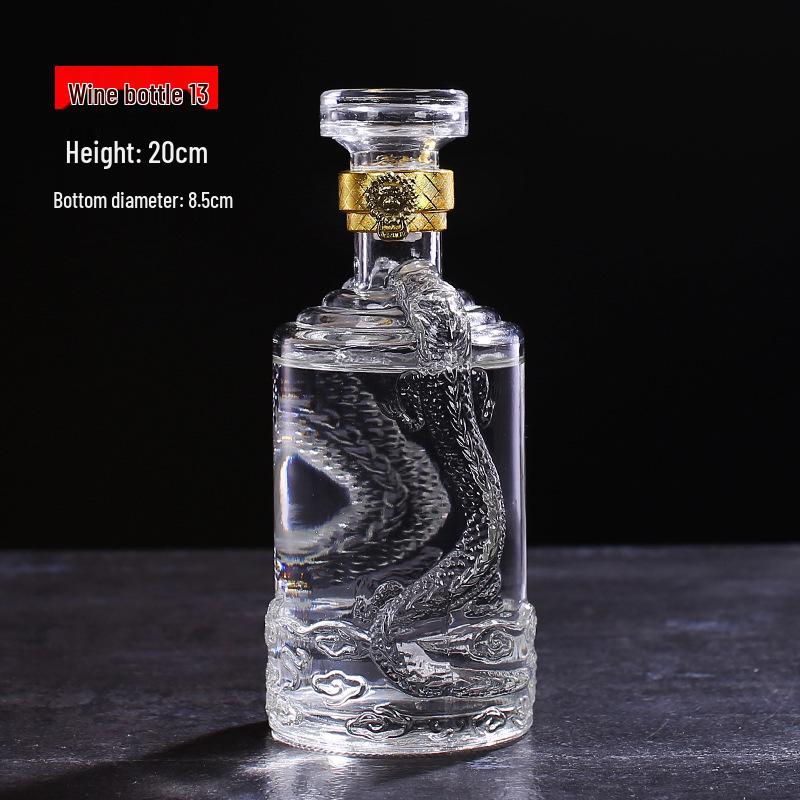 500ml Clear High-White Glass Wine Bottle, Decorative Empty Baijiu Bottle
