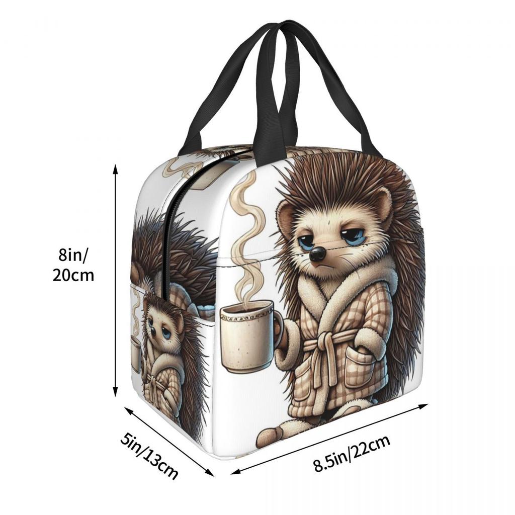 Tired Hedgehog Insulated Lunch Bag for Kids School Cooler Thermal Food Box Tote Portable Lunch Boxes Container