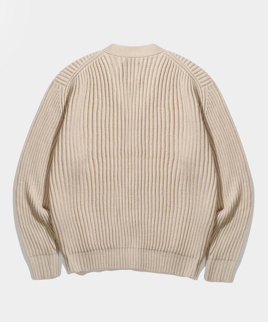Dimitri Black Asi Essential Basic Knit Cardigan_Oatmeal
