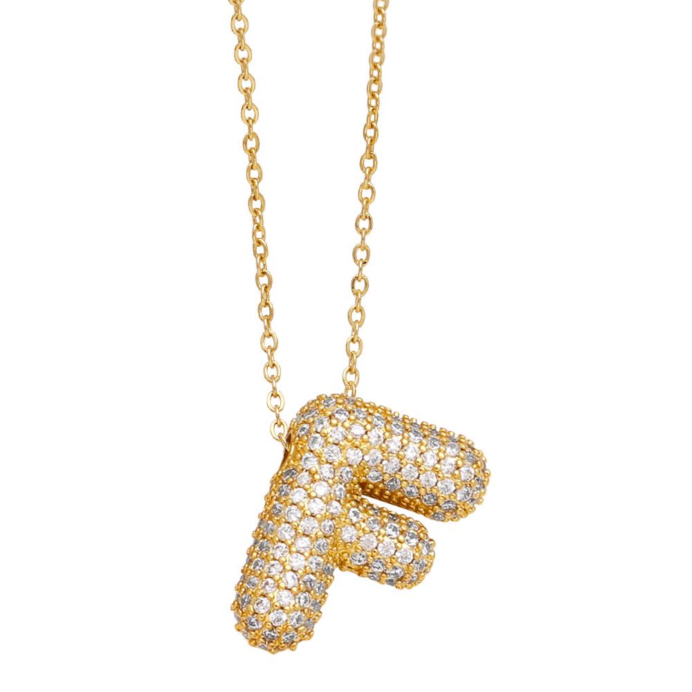 Zircon Alphabet Necklace: Elegant Clavicle Chain for Women