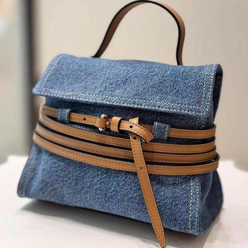 

Маленькая джинсовая сумка через плечо, джинсовая синяя сумка через плечо, женская сумка через подмышку, женская праздничная сумка-тоут, брендовый дизайнер