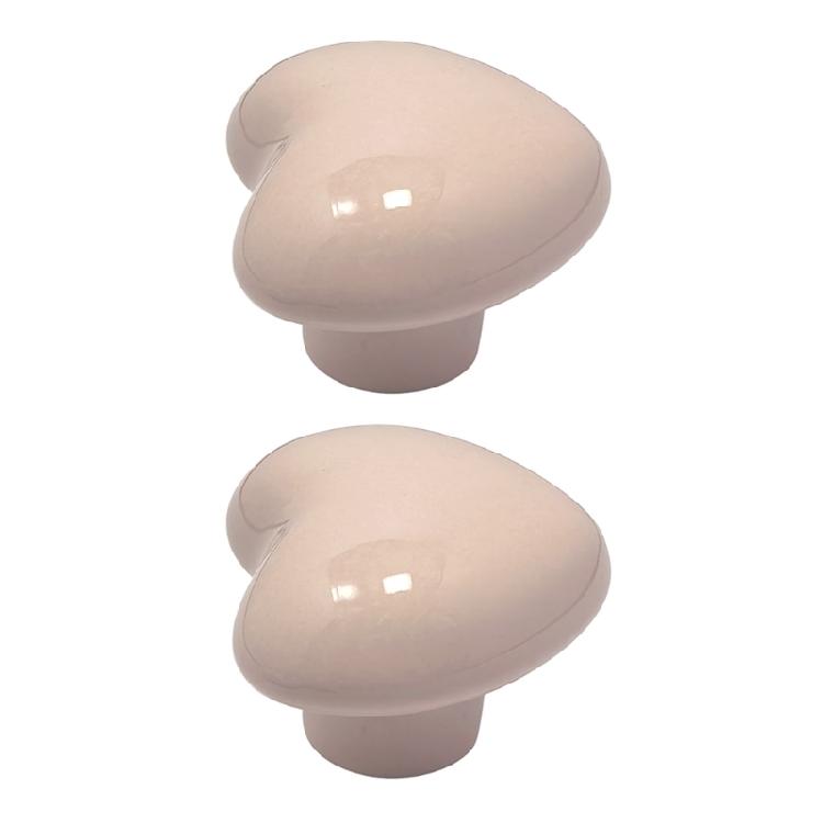 3pcs Charming Ceramic Heart Cupboard Pulls Kids Friendly Easy To Install Decorative Drawer Handles for Nursery & Home
