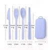 Portable Wheat Straw Folding Cutlery Set