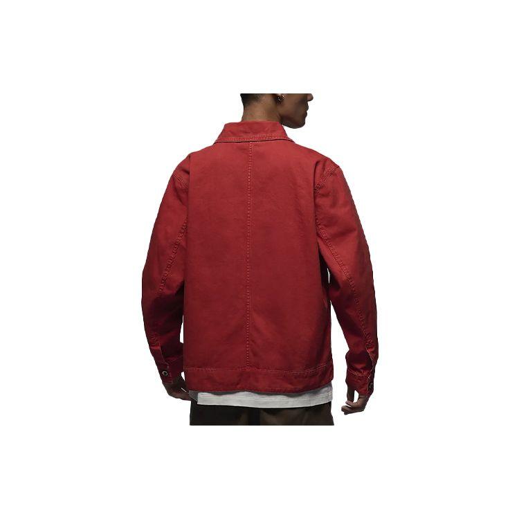 Jordan Essentials Unifarbige Polo Lässige Jacke mit Knöpfen Herrenjacken Hummerrot FN4528-604