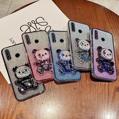 Candy Bear Stand Glanzende Telefoonhoesje Voor Huawei Y8S Y9S Y6P Y7A Y7 Y9 Prime Y9 P Smart Z Plus 2019 2021 P40 P30 Lite Zachte Cover